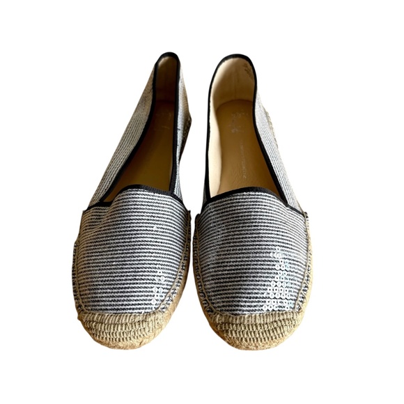 Franco Sarto Women's Size 11 Espadrille Flats Sequin Striped Slip On Shoes - Picture 4 of 13